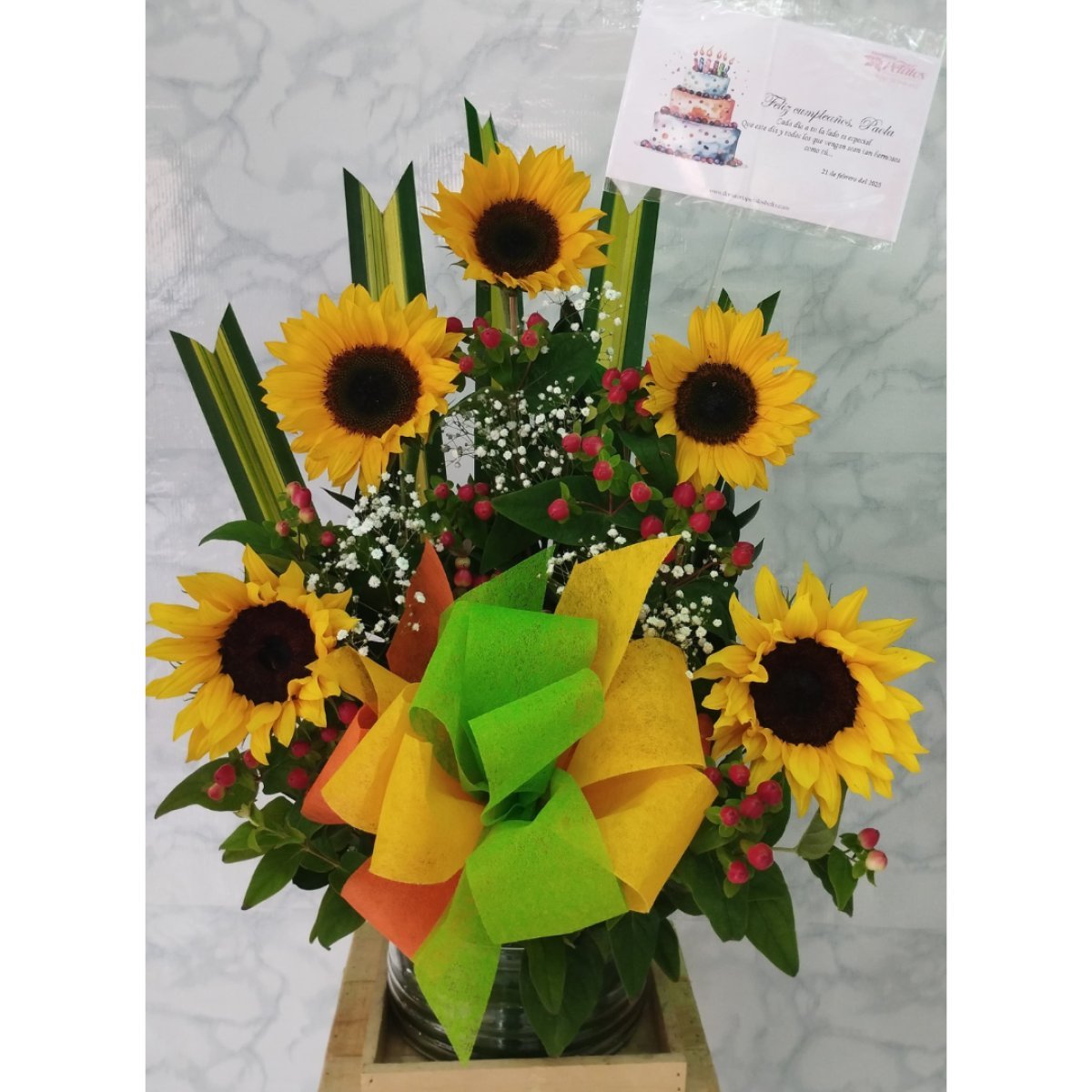 Piramide mini de girasoles