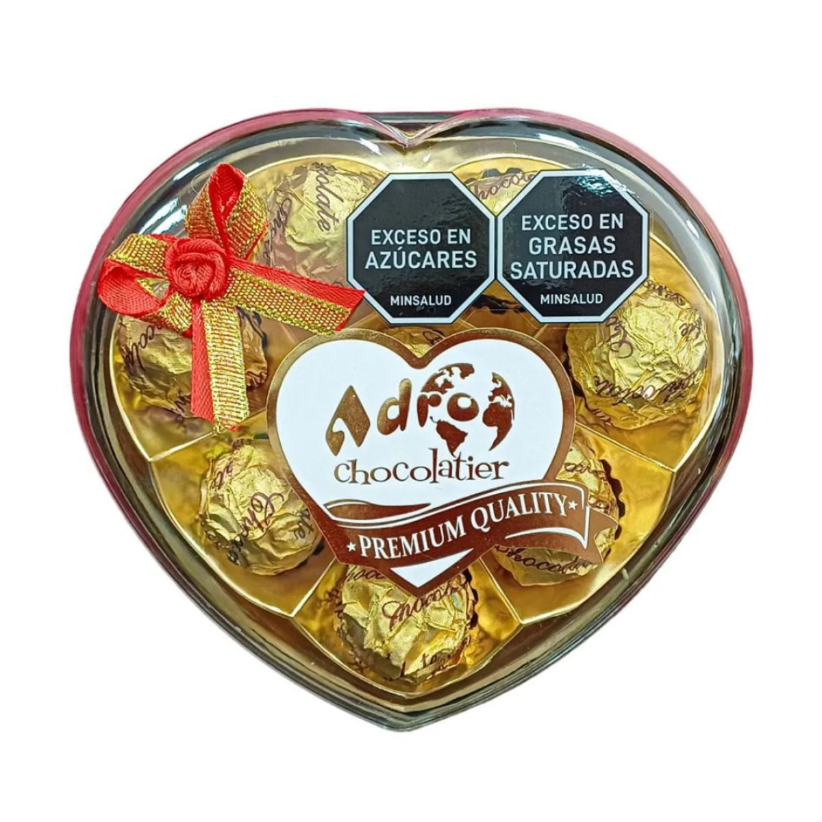 Corazón de chocolates línea nacional x8